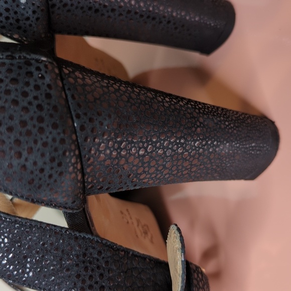 MARELLA Cap Toe Black Leather Block Heels Size 40/10 - Picture 7 of 16